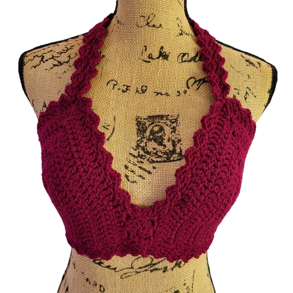 Handmade Crochet Lace Bikini Bra - Lingerie, Bikini Top, Lace Bralette - Picture 2 of 9